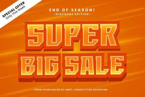 Super Big Sale big promo text effect vector