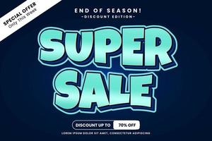 Super Sale big promo text effect vector