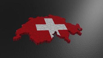 3D map of Switzerland. Switzerland map 3d. Map 3D rendering. video