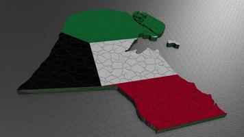 3D map of Kuwait. Kuwait map 3d. Map 3D rendering. video