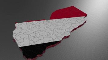 3D map of Yemen. Yemen map 3d. Map 3D rendering. video