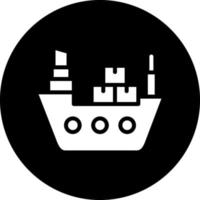 Cargo Ship Vector Icon Design