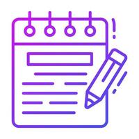 Trendy vector design of notepad, writing pad concept