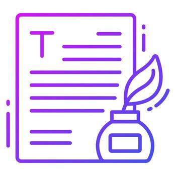 Inkpot and page vector design of content writing vector, easy to use icon