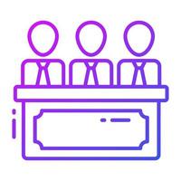 Creative vector design of judges, jury icon in editable style
