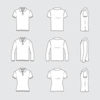 Outline White Polo Shirt Mockup vector