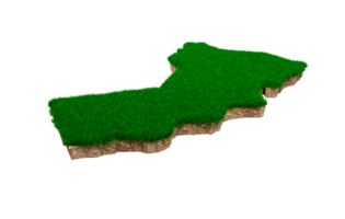 Oman Map soil land geology cross section with green grass and Rock ground texture 3d illustration png