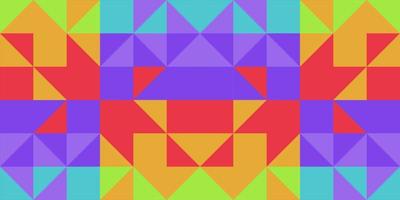 geometric pattern background, vector abstract circle, triangle and square line art. Yellow, blue, red and green colors, trendy pattern background