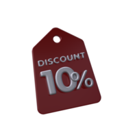 discount price tag 3d render transparent background png