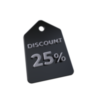 discount price tag 3d render transparent background png