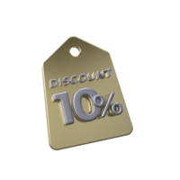 discount price tag 3d render transparent background png