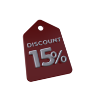 discount price tag 3d render transparent background png