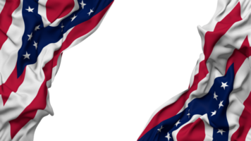 Zustand von Ohio Flagge Stoff Welle Banner im das Ecke mit stoßen und einfach Textur, isoliert, 3d Rendern png