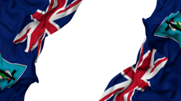 Montserrat Flag Cloth Wave Banner in the Corner with Bump and Plain Texture, Isolated, 3D Rendering png