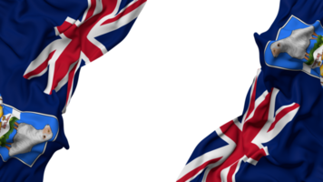 Falkland Inseln Flagge Stoff Welle Banner im das Ecke mit stoßen und einfach Textur, isoliert, 3d Rendern png