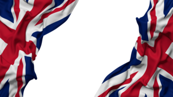 Verenigde koninkrijk vlag kleding Golf banier in de hoek met buil en duidelijk textuur, geïsoleerd, 3d renderen png