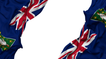 britisch Jungfrau Inseln, bvi Flagge Stoff Welle Banner im das Ecke mit stoßen und einfach Textur, isoliert, 3d Rendern png