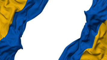 ukraina flagga trasa Vinka baner i de hörn med stöta och enkel textur, isolerat, 3d tolkning png