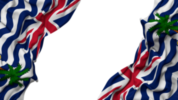 britisch indisch Ozean Gebiet, biot Flagge Stoff Welle Banner im das Ecke mit stoßen und einfach Textur, isoliert, 3d Rendern png