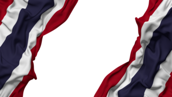 Thailand Flag Cloth Wave Banner in the Corner with Bump and Plain Texture, Isolated, 3D Rendering png