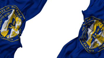 staat van Nebraska vlag kleding Golf banier in de hoek met buil en duidelijk textuur, geïsoleerd, 3d renderen png