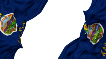 staat van Kansas vlag kleding Golf banier in de hoek met buil en duidelijk textuur, geïsoleerd, 3d renderen png