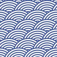 Abstract seamless pattern in eastern asian style. Japanese wave blue ornament on white background. Simple geometric texture for AAPI heritage month. vector