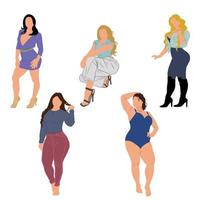 Beautiful woman pose sets, good for graphic design resources. vector