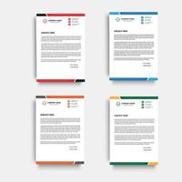 corporate modern letterhead design template with red, blue, green and orange color.  creative modern letter head design template for your project. letterhead,  letter head, simple letterhead design. vector