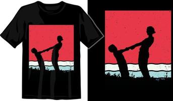 fathers day vintage sunset template graphic t shirt design premium vector