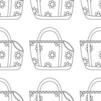 Pattern with soft carrying bag with handles for animals, cats, dogs. vector