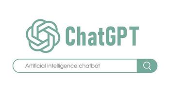 ChatGPT AI Chatbot concept, vector illustration. Search browser window display box