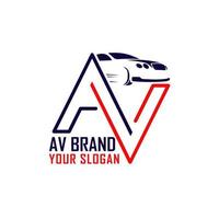 Free AV logo with a car. vector