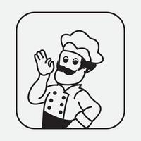 Hat chef logo template vector