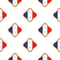 Pattern cookie with flag country France in tasty biscuit vector