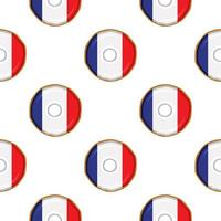 Pattern cookie with flag country France in tasty biscuit vector