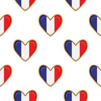 Pattern cookie with flag country France in tasty biscuit vector