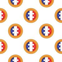 Pattern cookie with flag country France in tasty biscuit vector