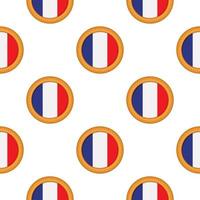 Pattern cookie with flag country France in tasty biscuit vector
