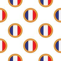 Pattern cookie with flag country France in tasty biscuit vector