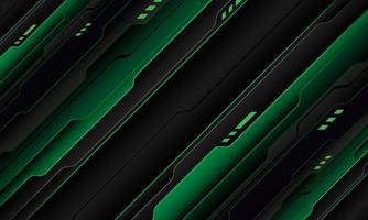 Abstract green grey black cyber slash geometric layer overlap design modern futuristic technology background vector