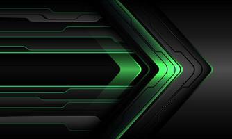 Abstract green grey black cyber arrow direction geometric layer overlap design modern futuristic technology background vector