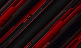 Abstract red grey black cyber slash geometric layer overlap design modern futuristic technology background vector