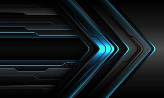 Abstract blue grey black cyber arrow direction geometric layer overlap design modern futuristic technology background vector