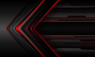 Abstract red grey black cyber arrow direction geometric layer overlap design modern futuristic technology background vector