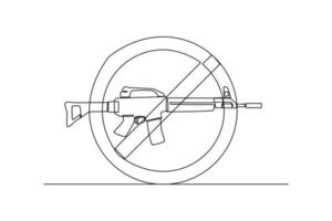 soltero uno línea dibujo detener terrorismo. anti terrorismo concepto. continuo línea dibujar diseño gráfico vector ilustración.