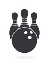 Silhouette of bowling ball and pins vector