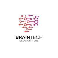 Illustration of Brain Technology Logo Design vector