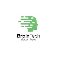 Brain Technology Mind Data Logo Design Template vector