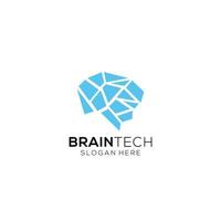 Illustration of Brain Technology Logo Design vector